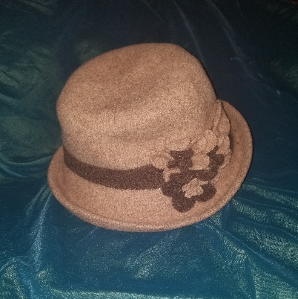 Scala hat with floral embellishments